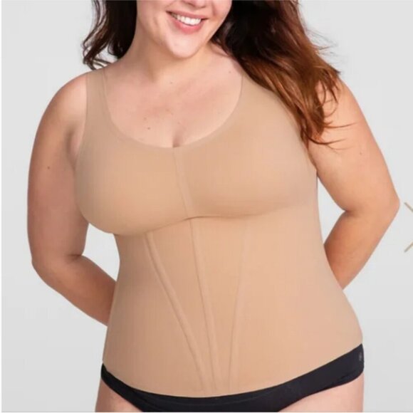 HONEYLOVE Boldness Tank Shapewear Nude Tan Boning Slimming Sleeveless Top 3X